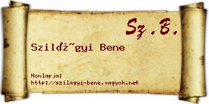 Szilágyi Bene névjegykártya